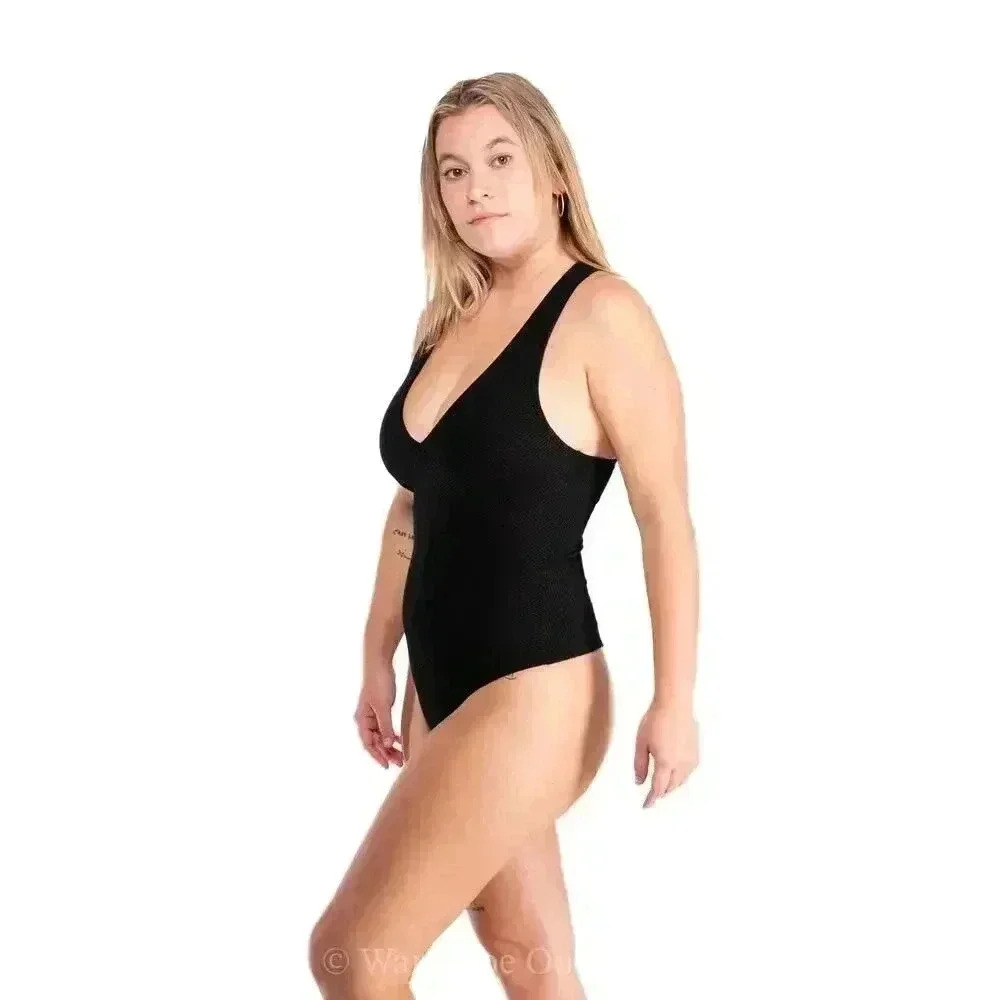 Sexy Scoop One Piece Black Bodysuit - Picture 6 of 8
